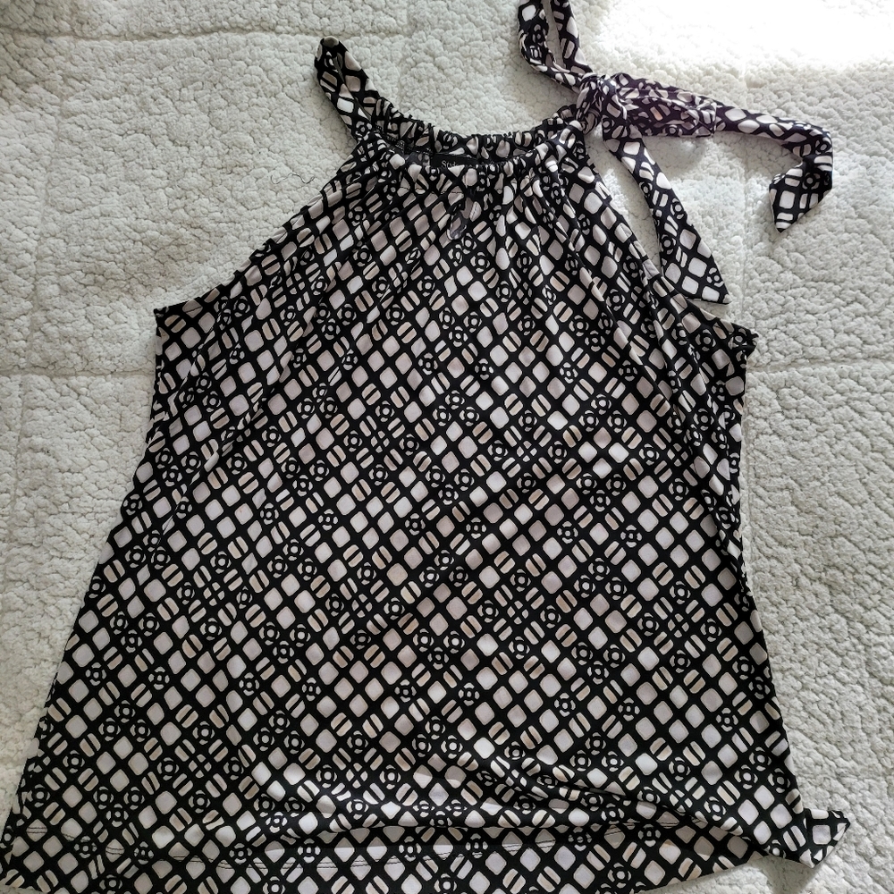 Style & Co sleeveless flared.top with side tie